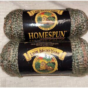 2 Skeins Lion Brand Homespun Bulky Wt Acrylic Yarn Color 347 Mediterranean